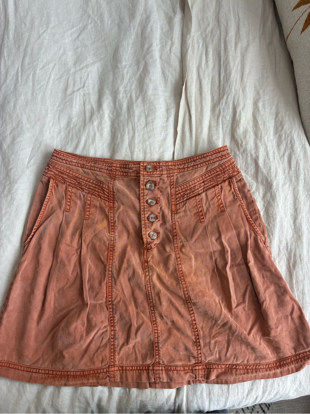 Anthropologie Rust Orange Cotton Skirt
